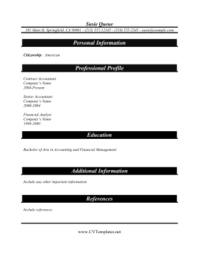 Accountant CV Template