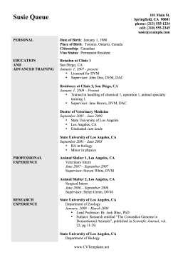 CV Veterinary Graduate (A4)