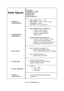 CV Visa Application (A4)