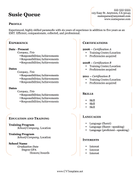 CV With Brackets