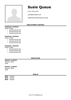 CV With Picture No Address A4