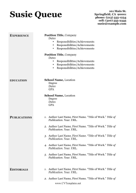 CV and Bibliography (A4)