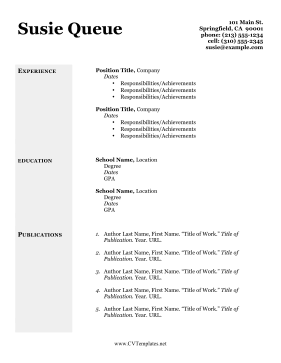 CV and Bibliography