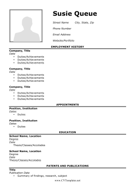 CV with Picture (A4)