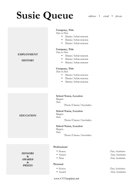 CV with Sabbatical (A4)