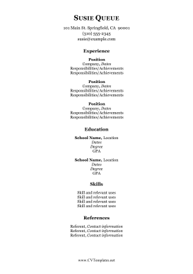 Center Text CV (A4)