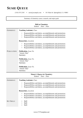 Chemistry CV (A4)