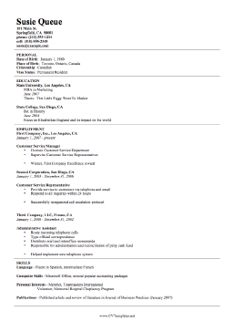 College CV Template (A4)