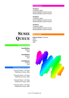 Colorful Artist CV (A4)