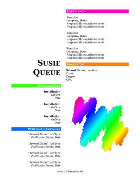 Colorful Artist CV