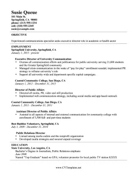 Communications Director CV Letter