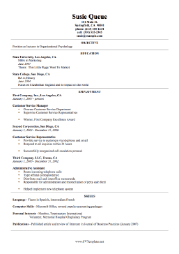 Detailed CV Template (A4)