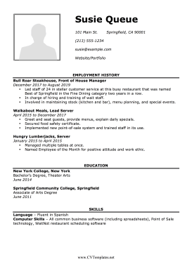 Detailed CV with Picture (A4)