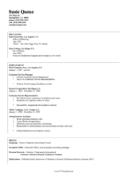 Example CV Template (A4)