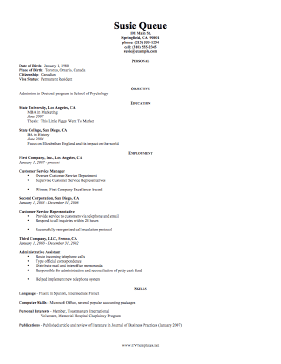 Graduate CV Template