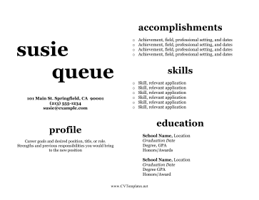 Horizontal Functional CV Large