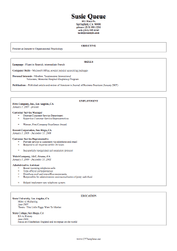 Informal CV Template (A4)