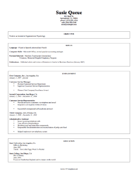 Informal CV Template