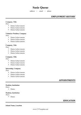 Integrated Volunteer CV (A4)