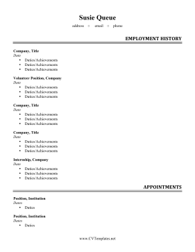 Integrated Volunteer CV