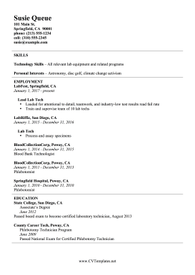 Lab CV (A4)