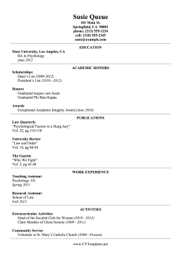 Law School CV (A4)