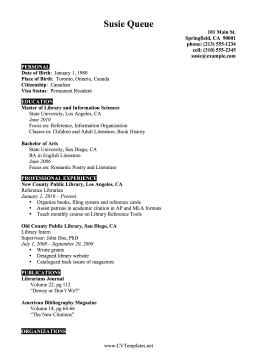 Librarian CV (A4)