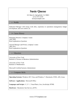 Manager CV Template (A4)