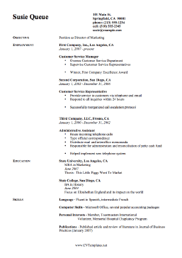 Marketing CV Template (A4)