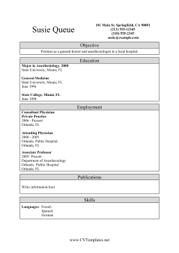 Medical CV Template (A4)