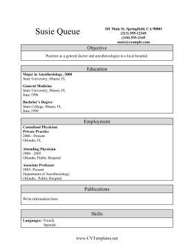 Medical CV Template