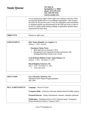 NHS CV Letter