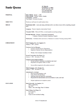 Nursing CV Template