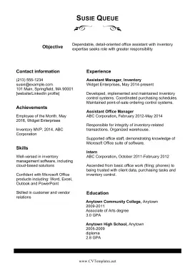 Office Assistant CV (A4)