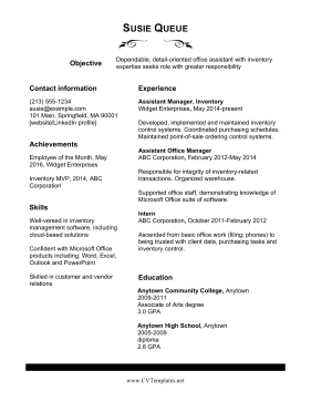 Office Assistant CV