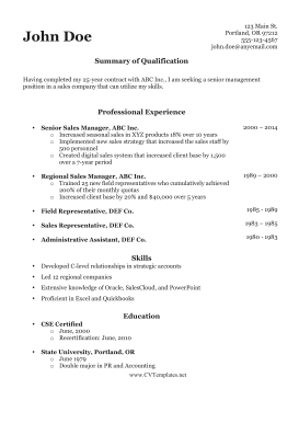 Older Worker CV (A4)