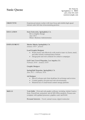 Remote Worker CV A4