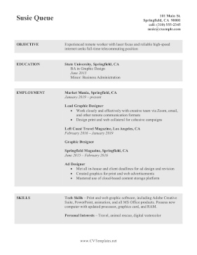 Remote Worker CV Letter