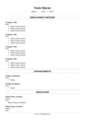 Separate Volunteer CV (A4)