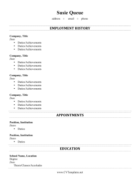 Separate Volunteer CV