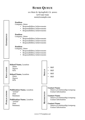 Sideways Headers CV (A4)