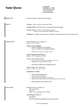 Skills CV Template