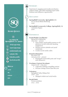 Social Media CV A4