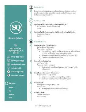 Social Media CV Letter