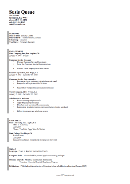 Specialist CV Template (A4)