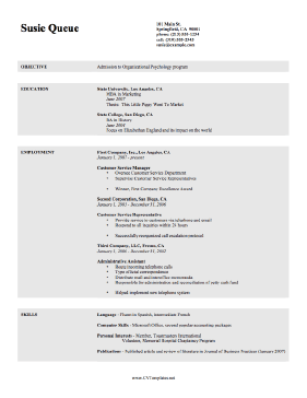 Student CV Template