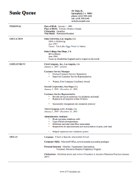 University CV Template